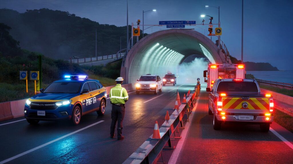 Vai pegar a BR-101 em SC? Túnel do Morro do Boi fecha das 0h às 2h: o que fazer para não travar