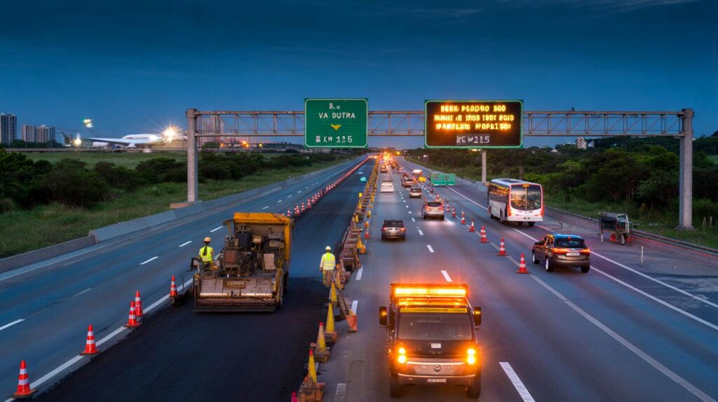 Via Dutra fecha no km 215 em Guarulhos: você vai ao aeroporto entre 22h e 5h na quinta (6)?
