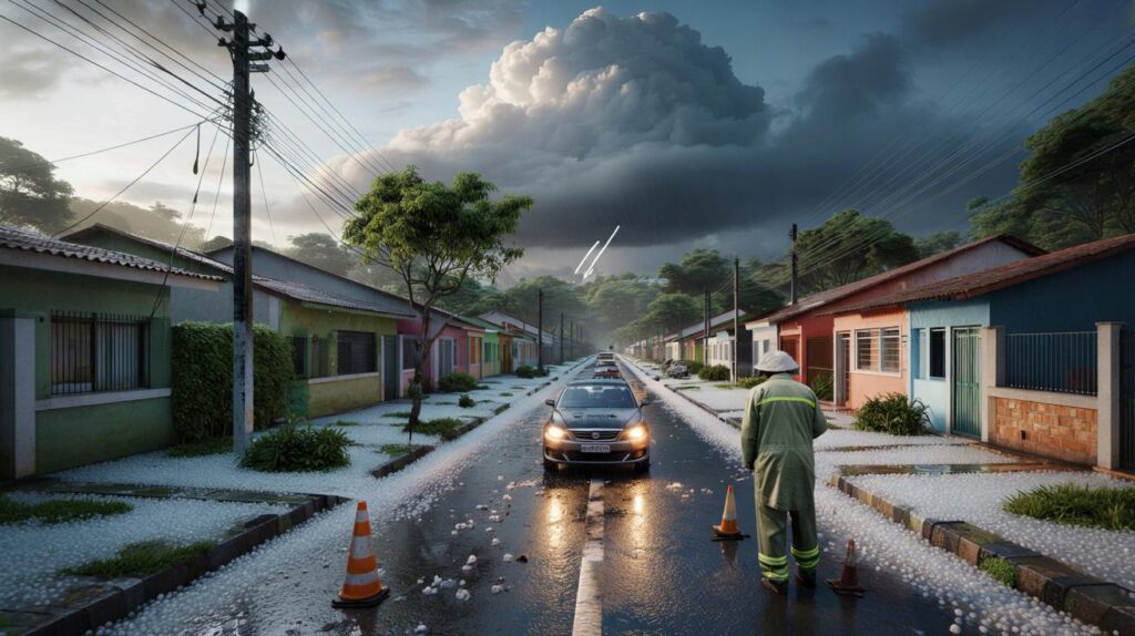 Vídeo mostra granizo no interior de SP: você viu as pedras cobrindo a estrada? 2 árvores caem