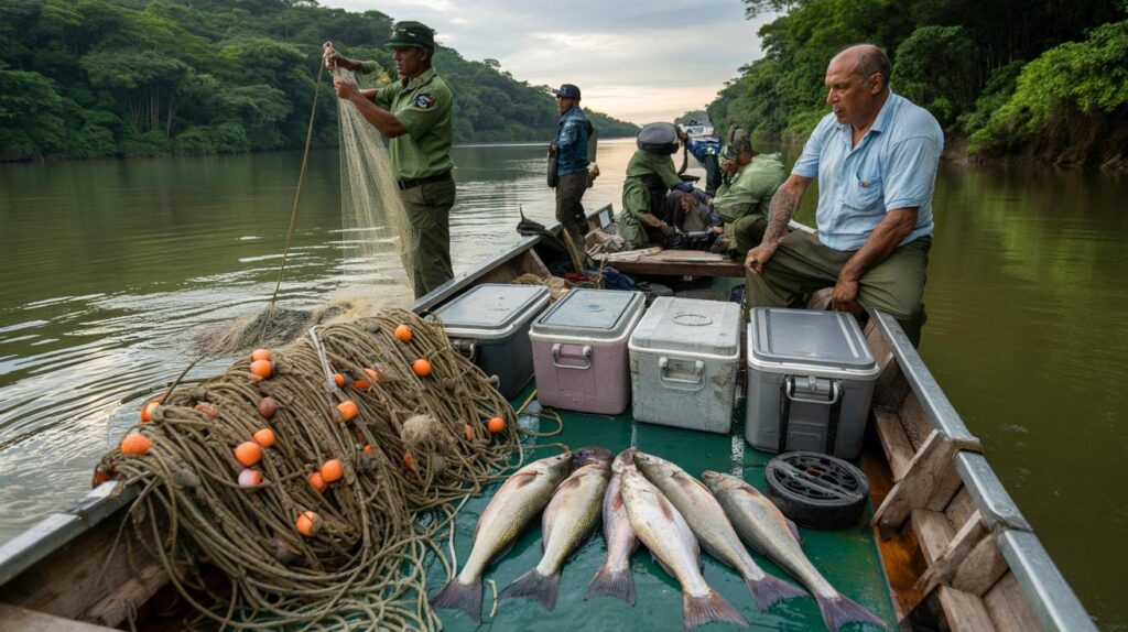 Você arriscaria R$ 8.220 na pescaria? três homens, 27 kg e redes de 87 m no rio Paranapanema