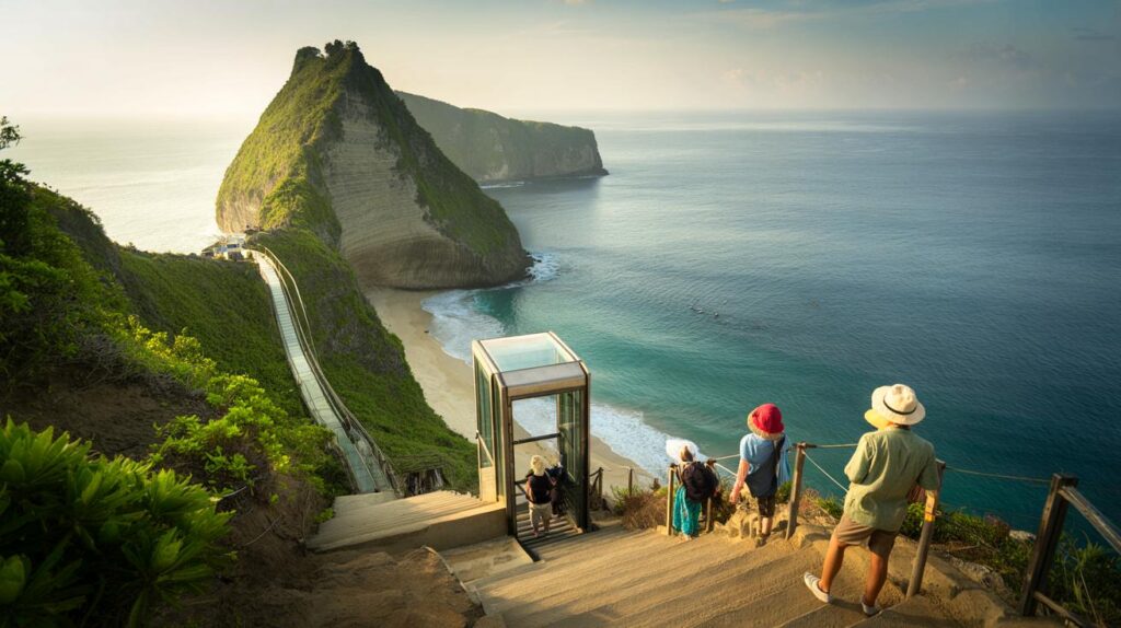Você encararia um elevador de vidro de 182 m em Bali? veja como turistas ganharão acesso seguro