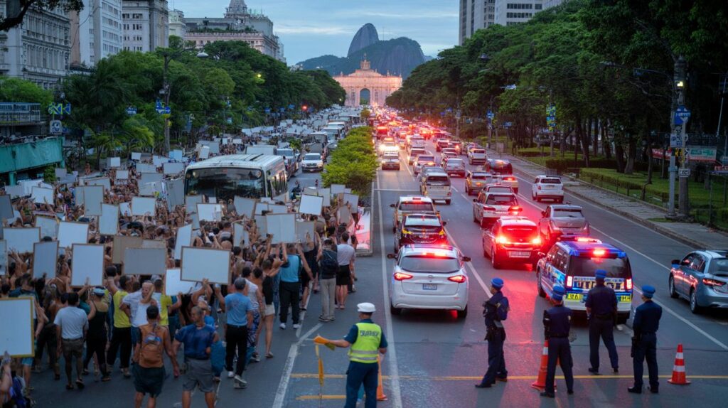 Você ficou preso no trânsito? protesto com 3 vias bloqueadas mira ação de Claudio Castro no Rio