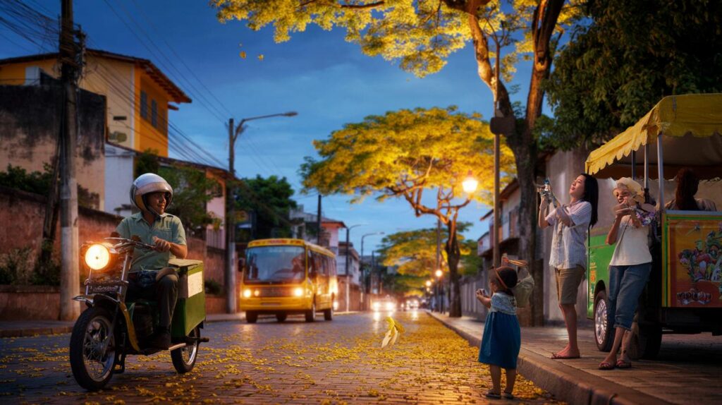 “Você já viu?”: árvore rara do Nordeste floresce só uma vez por ano e colore a cidade inteira