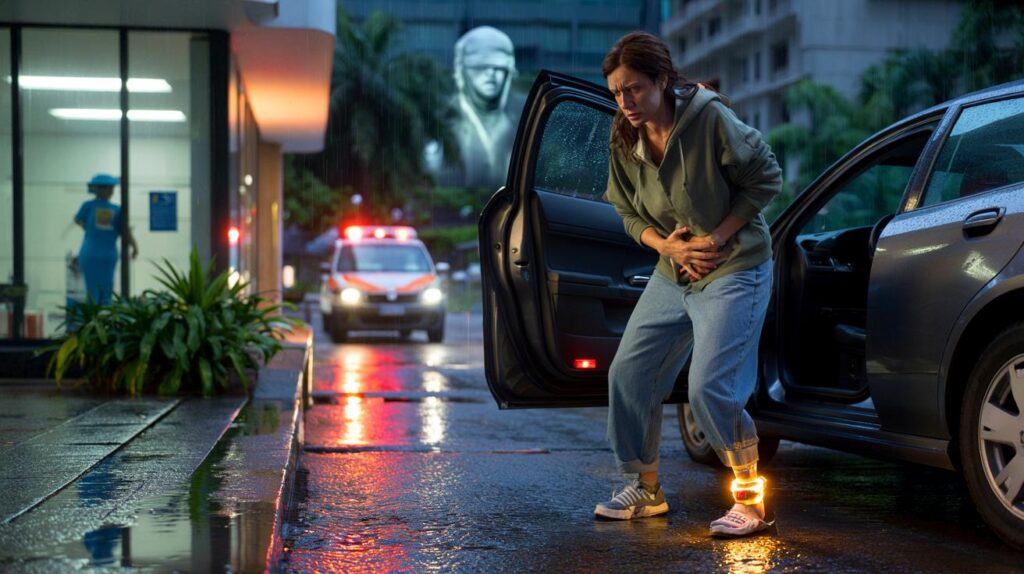 Você sairia de casa com tornozeleira por dor às 20h38? Débora do Batom vai ao hospital e o STF reage