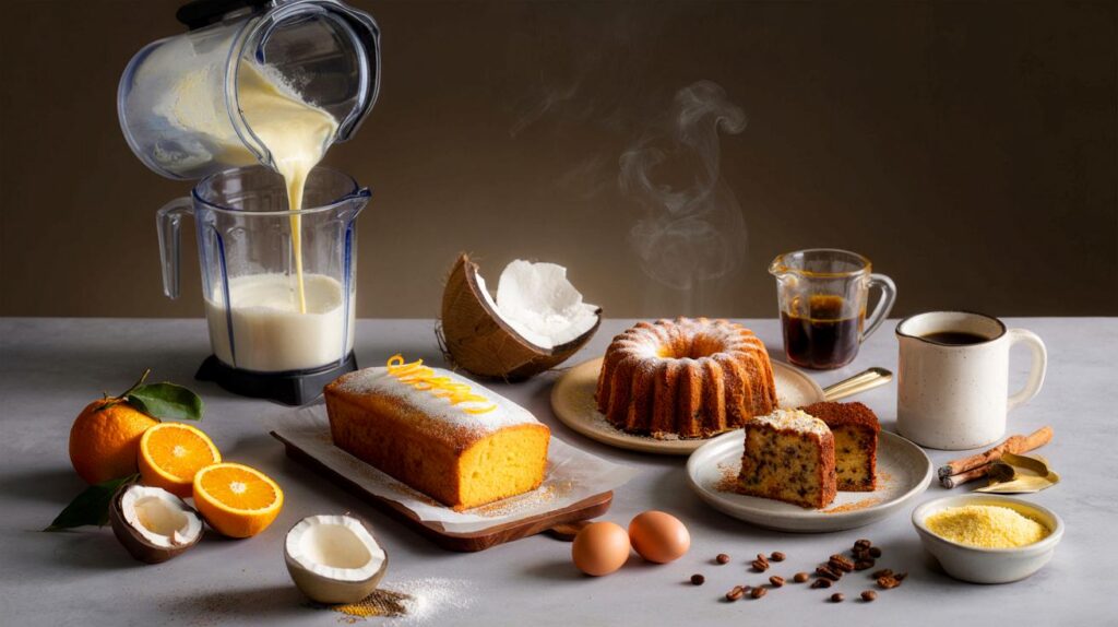 Você tem 20 minutos e um liquidificador? 9 bolos com laranja, coco e café para salvar seu lanche