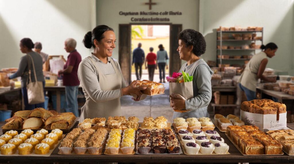 Você vai perder a última venda do ano na igreja do Centro: cuques por R$ 15 e filas até 20h?
