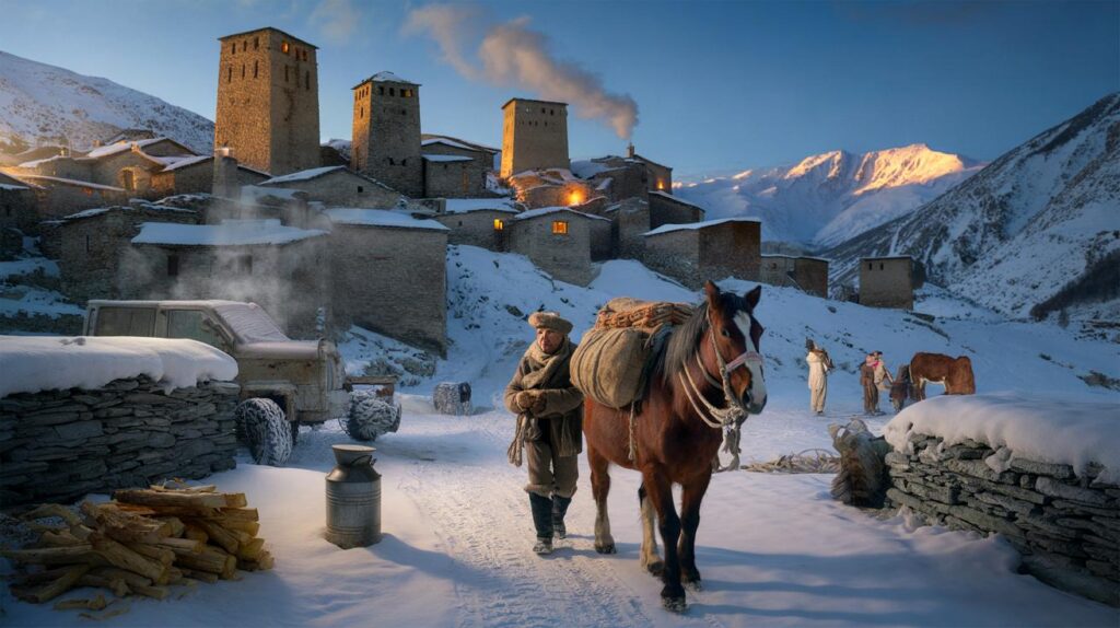 Você viveria a 2.100 m, entre torres medievais e neve? famílias mantêm dialeto do século XVII